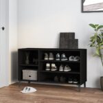Shoe Cabinet Black 102x36x60cm Engineered Wood