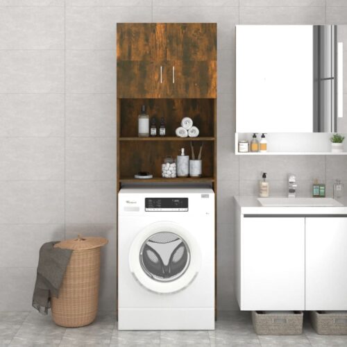 Washing Machine Cabinet Smoked Oak 64x25.5x190cm - Image 6