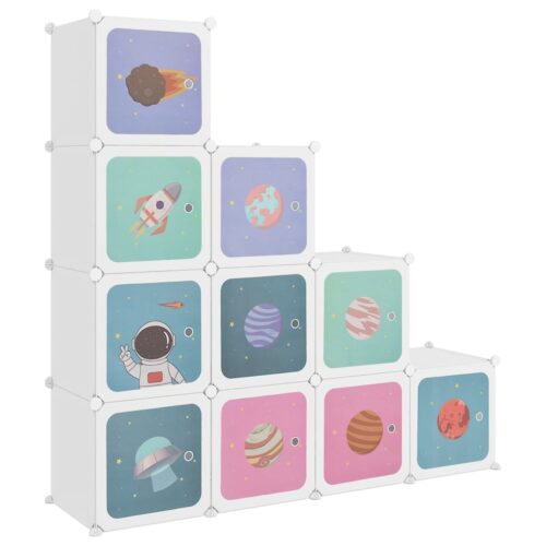 Cube Storage Cabinet for Kids with 10 Cubes White PP - Image 2