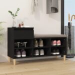 Shoe Cabinet Black 102x36x60cm Engineered Wood