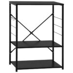 Microwave Cabinet Black 60x39.6x79.5cm Engineered Wood