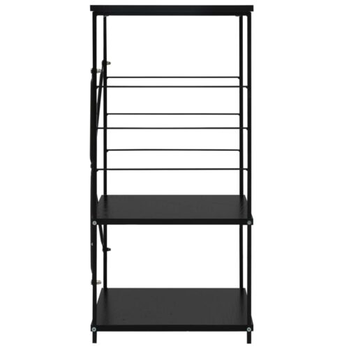Microwave Cabinet Black 60x39.6x79.5cm Engineered Wood - Image 4
