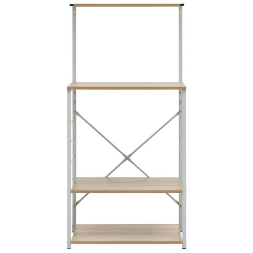 Microwave Cabinet White Oak 60x39.6x123cm Engineered Wood - Image 3