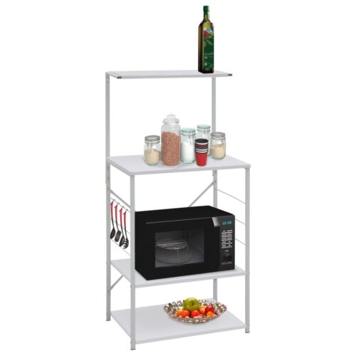 Microwave Cabinet White 60x39.6x123cm Engineered Wood - Image 9
