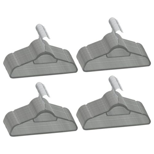 100pcs Clothes Hanger Set Anti-slip Grey Velvet - Image 2