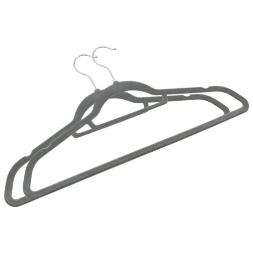 100pcs Clothes Hanger Set Anti-slip Grey Velvet - Image 4