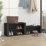 Shoe Cabinet Black 150x35x45cm Engineered Wood