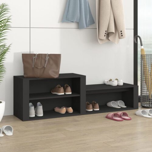 Shoe Cabinet Black 150x35x45cm Engineered Wood