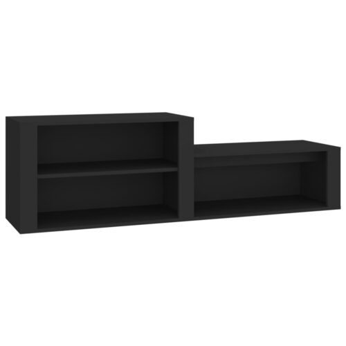 Shoe Cabinet Black 150x35x45cm Engineered Wood - Image 2