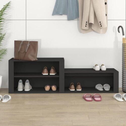 Shoe Cabinet Black 150x35x45cm Engineered Wood - Image 3