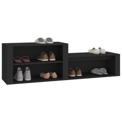 Shoe Cabinet Black 150x35x45cm Engineered Wood - Image 4