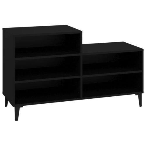 Shoe Cabinet Black 102x36x60cm Engineered Wood - Image 2