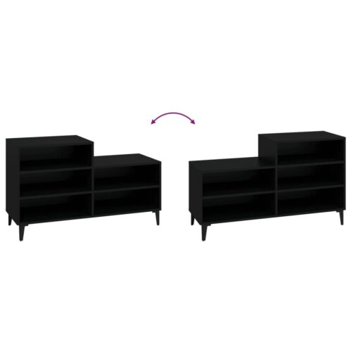 Shoe Cabinet Black 102x36x60cm Engineered Wood - Image 5