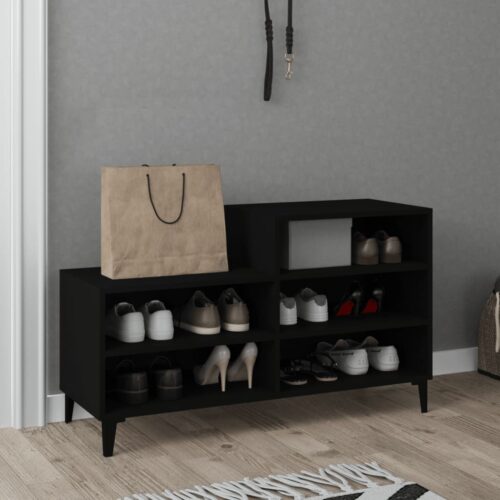 Shoe Cabinet Black 102x36x60cm Engineered Wood - Image 6
