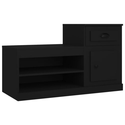 Shoe Cabinet Black 100x42x60cm Engineered Wood - Image 2
