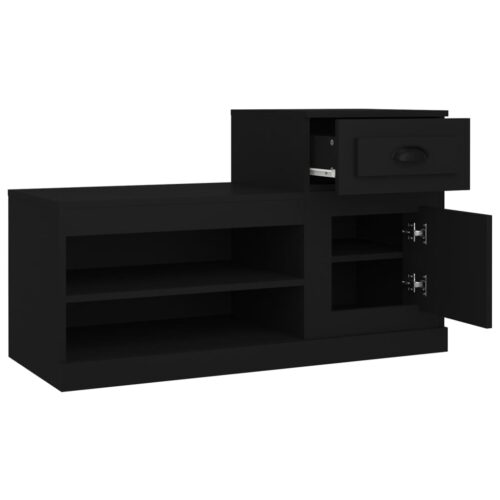 Shoe Cabinet Black 100x42x60cm Engineered Wood - Image 8