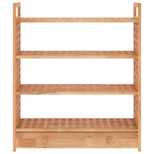 Shoe Rack with Drawer 70x27x81cm Solid Wood Walnut - Image 5