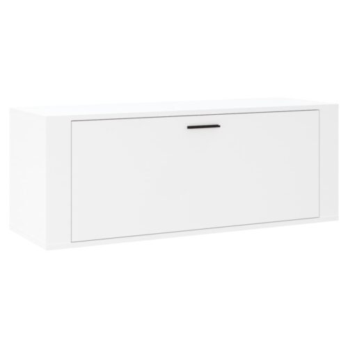 Wall Shoe Cabinet White 100x35x38cm Engineered Wood - Image 2
