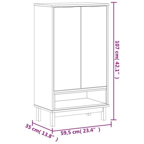 Shoe Cabinet FLAM 59.5x35x107cm Solid Wood Pine - Image 10
