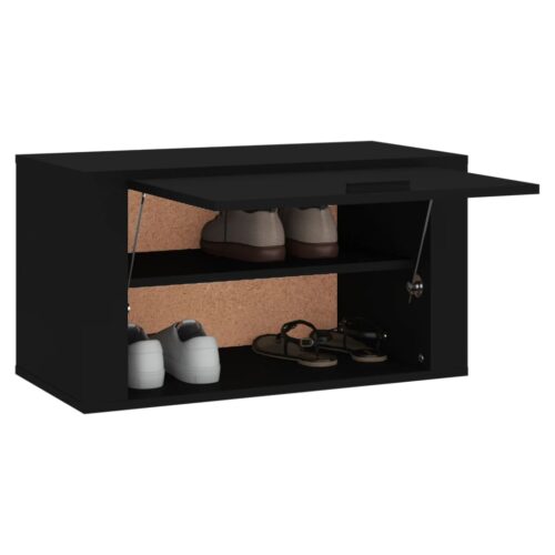 Wall Mount Shoe Cabinet Wooden Shelf Storage Chest Box Hallway Bench Organizer - Image 4