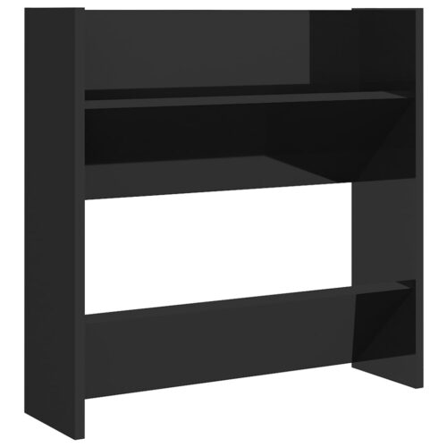 Wall Shoe Cabinets 2pcs High Gloss Black 60x18x60cm Engineered Wood - Image 5