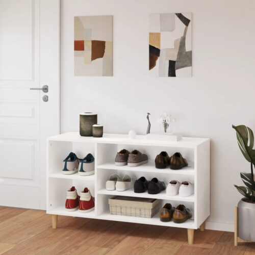 Wooden Shoe Cabinet Shoes Storage Bench Rack Shelf Wood Hallway Table Organiser - Image 3
