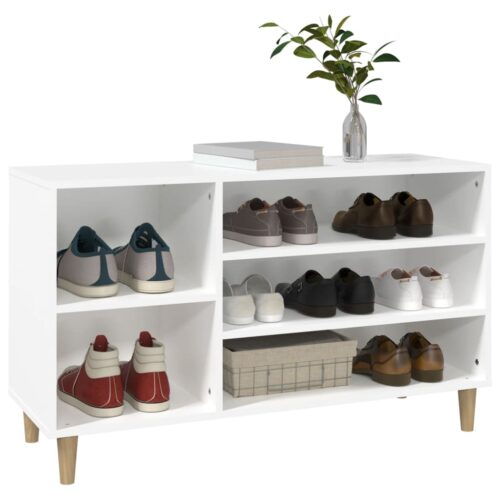 Wooden Shoe Cabinet Shoes Storage Bench Rack Shelf Wood Hallway Table Organiser - Image 4