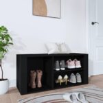 Shoe Cabinet Black 100x35x45cm Engineered Wood