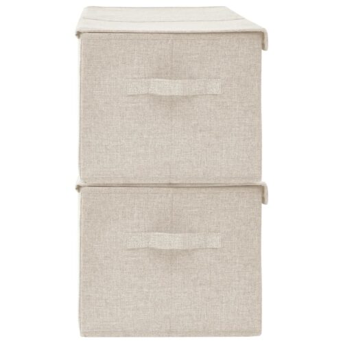 Storage Boxes 2pcs Fabric 50x30x25cm Cream - Image 5