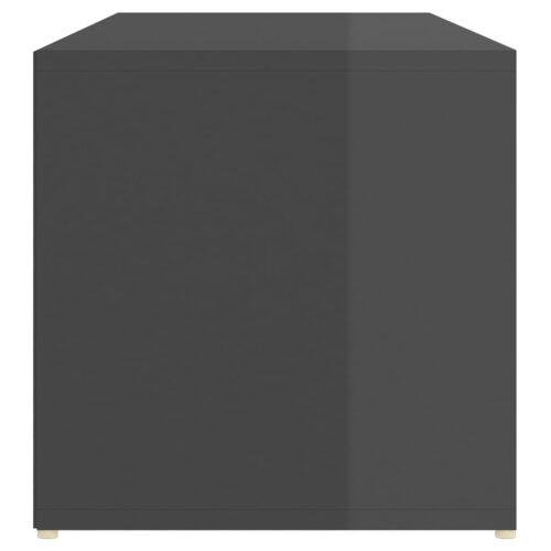 Shoe Storage Bench High Gloss Grey 105x35x35cm Engineered Wood - Image 5