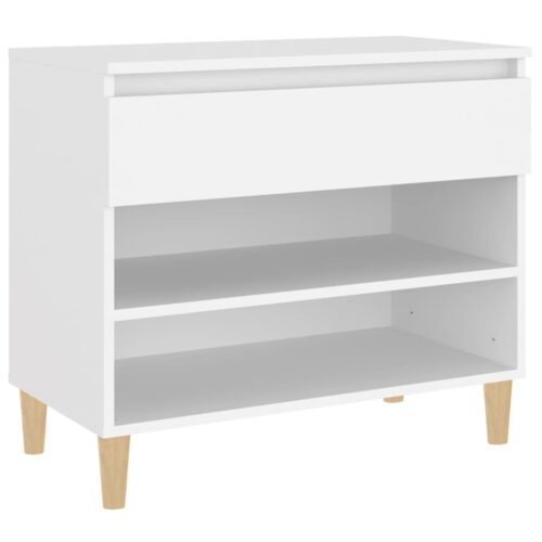Shoe Cabinet White 70x36x60cm Engineered Wood - Image 2