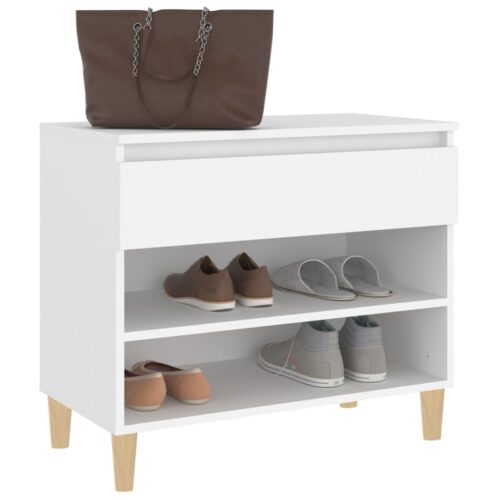 Shoe Cabinet White 70x36x60cm Engineered Wood - Image 4