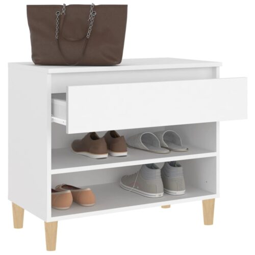 Shoe Cabinet White 70x36x60cm Engineered Wood - Image 5