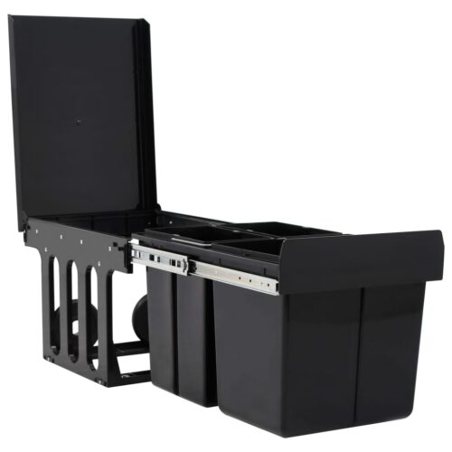 48L Pull-Out Rubbish Bin Kitchen Cupboard Cabinet Trash Waste Can Soft-Close - Image 4