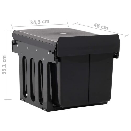 48L Pull-Out Rubbish Bin Kitchen Cupboard Cabinet Trash Waste Can Soft-Close - Image 7