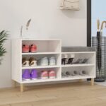 Shoe Cabinet White 102x36x60cm Engineered Wood