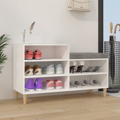 Shoe Cabinet White 102x36x60cm Engineered Wood