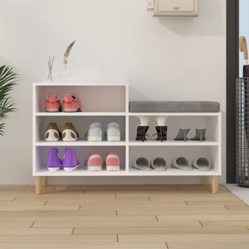 Shoe Cabinet White 102x36x60cm Engineered Wood - Image 3