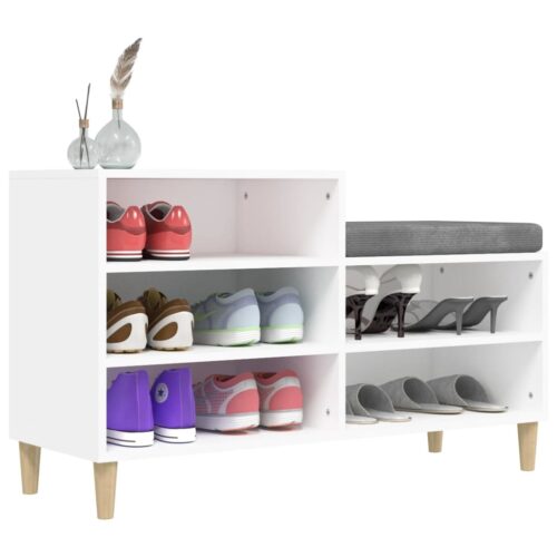 Shoe Cabinet White 102x36x60cm Engineered Wood - Image 4