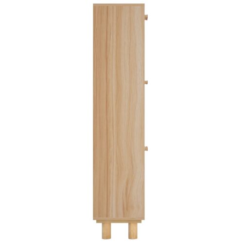 Shoe Cabinet Brown 52x25x115cm Engineered Wood Natural Rattan - Image 6