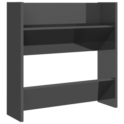 Wall Shoe Cabinets 2pcs High Gloss Grey 60x18x60cm Engineered Wood - Image 5