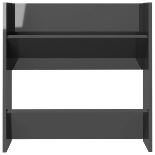 Wall Shoe Cabinets 2pcs High Gloss Grey 60x18x60cm Engineered Wood - Image 6