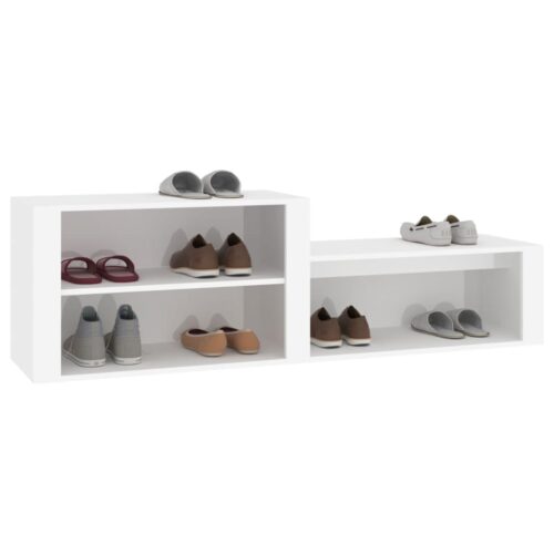 Shoe Cabinet White 150x35x45cm Engineered Wood - Image 4
