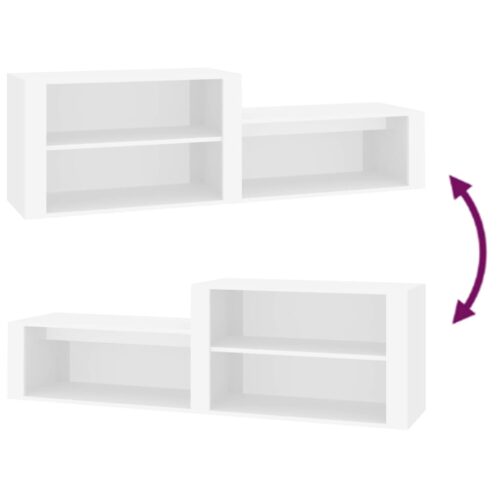 Shoe Cabinet White 150x35x45cm Engineered Wood - Image 7