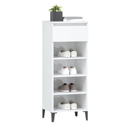 Shoe Rack High Gloss White 40x36x105cm Engineered Wood - Image 4