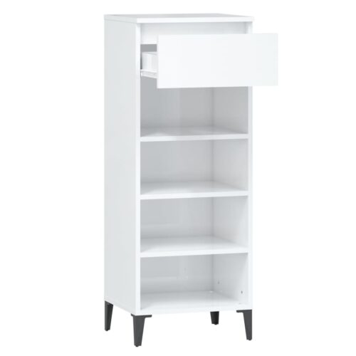 Shoe Rack High Gloss White 40x36x105cm Engineered Wood - Image 6