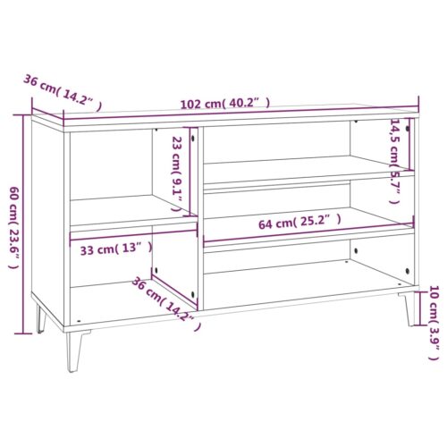 Shoe Cabinet White 102x36x60cm Engineered Wood - Image 8