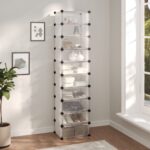 Shoe Rack Transparent 44x32x174cm PP
