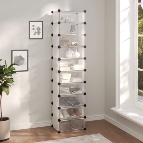 Shoe Rack Transparent 44x32x174cm PP