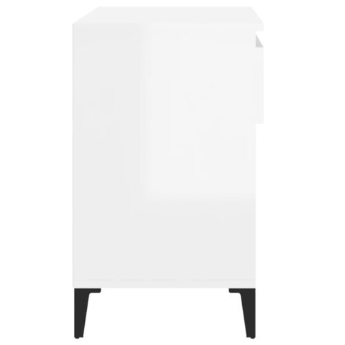 Shoe Cabinet High Gloss White 70x36x60cm Engineered Wood - Image 8